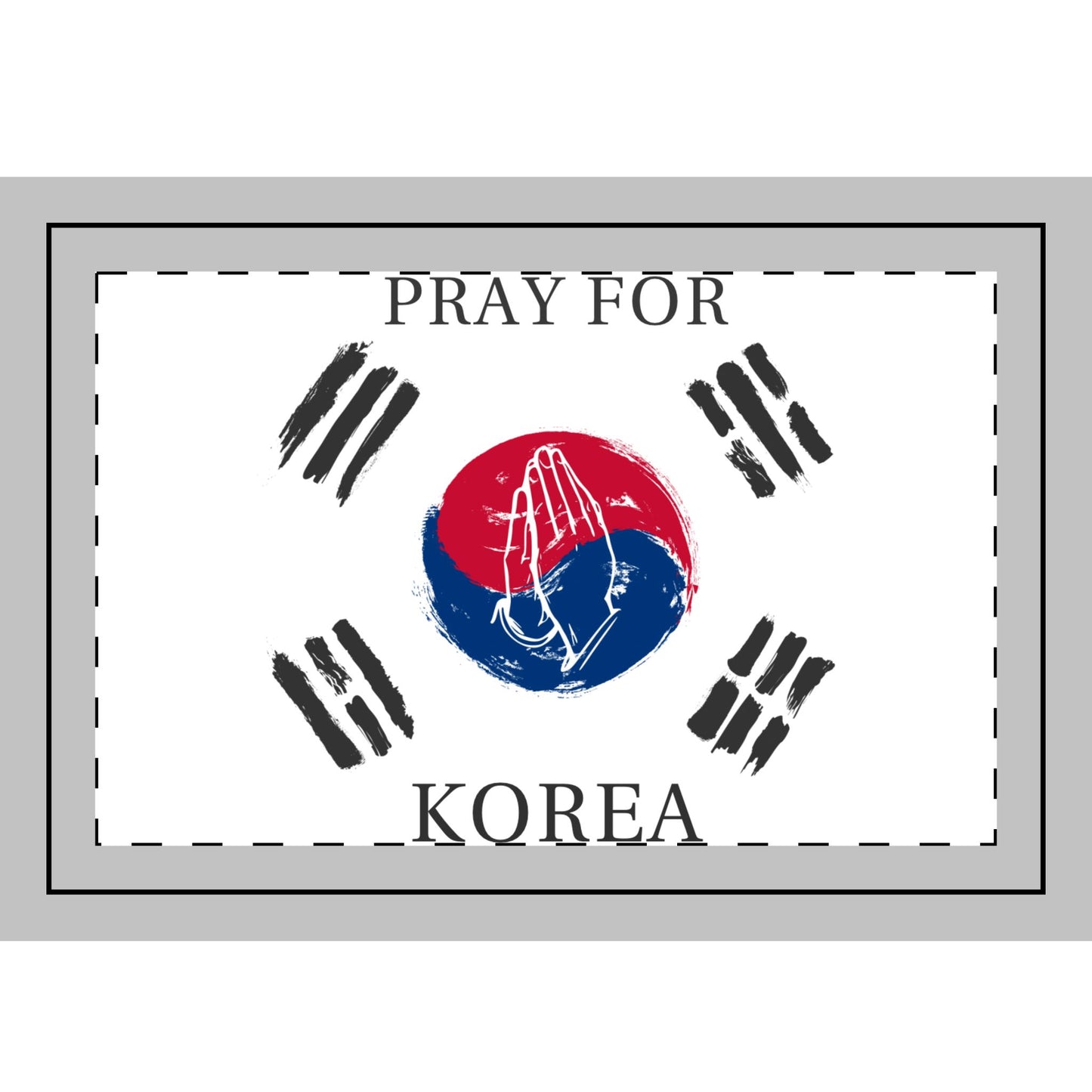 결국 선이 승리한다 Pray for Korea Double-sided 미니 손 깃발 Hand Flag (1pc, 5pcs)